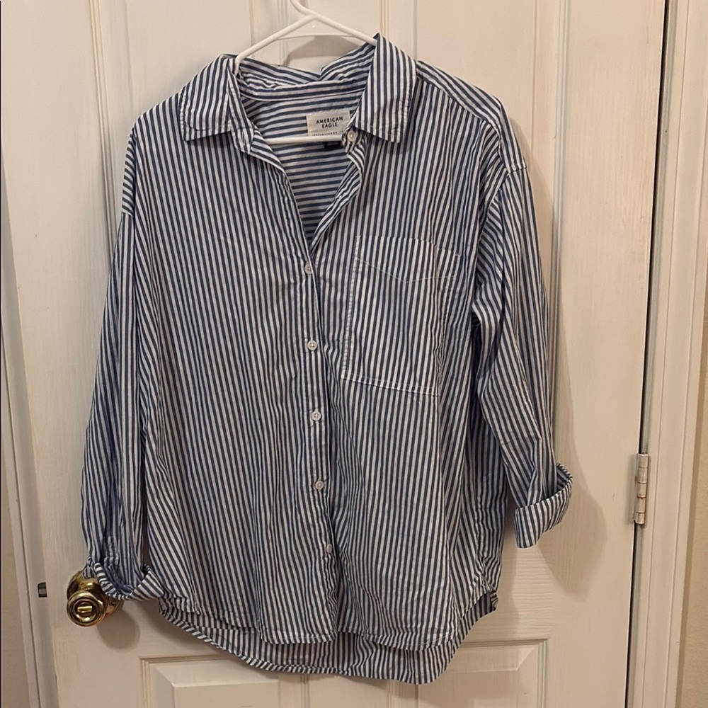 American Eagle Cotton Striped Button Down Shirt